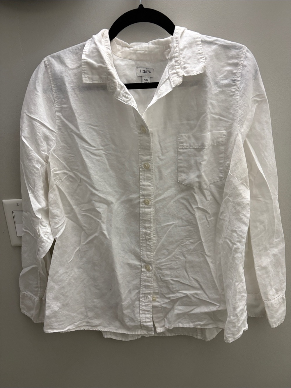 J. Crew White Casual Button-Down Shirt